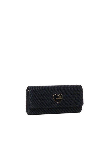 Love Moschino Logo-Plaque Chain-Linked Clutch Bag