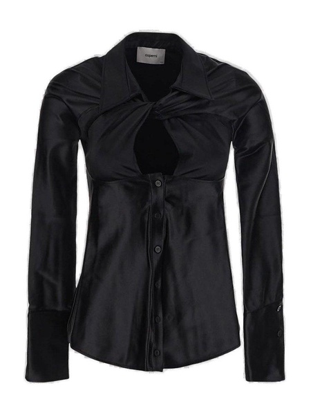 Coperni Cut-Out Buttoned Draped Shirt