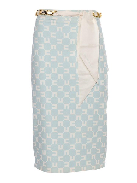 Elisabetta Franchi Scarf Detailed Pencil Midi Skirt