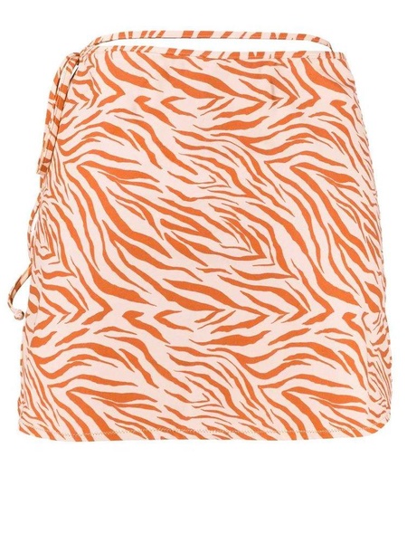 Reina Olga Zebra Print Wrap Skirt