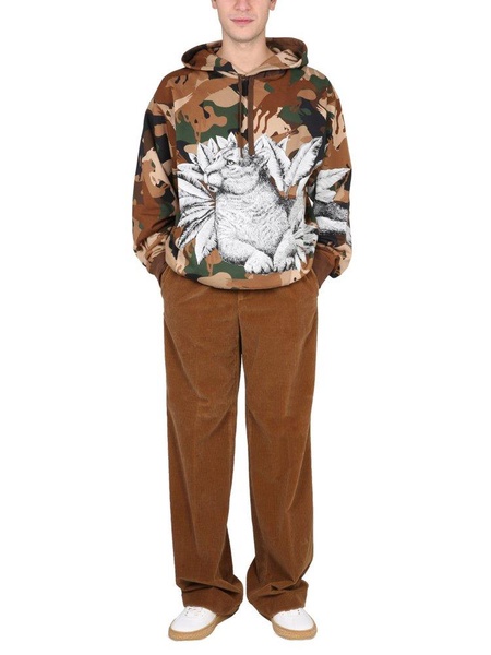 Etro Camouflage Printed Drawstring Hoodie