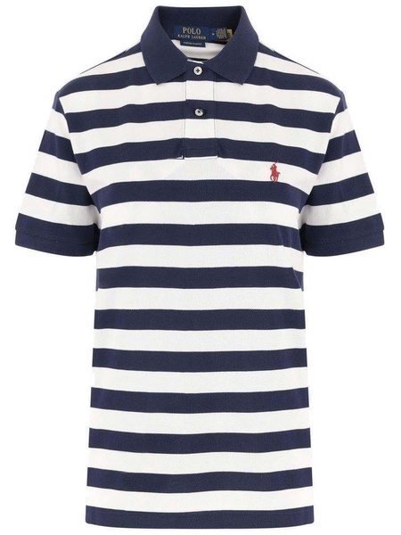 Slim Fit Horizontal Striped Polo - 001 Newport Navy White / S