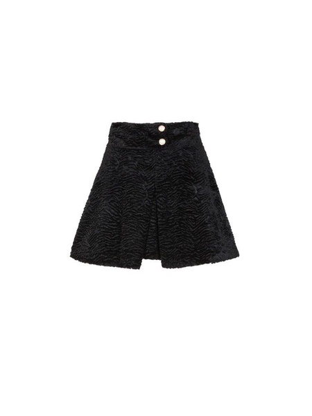 Casablanca Animal Motif Velvet Mini Skirt