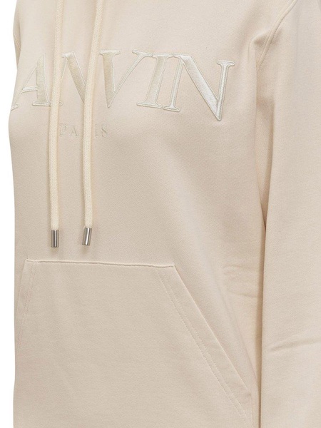 Lanvin Logo Embroidered Drawstring Hoodie