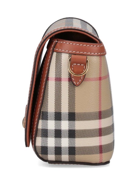 Burberry Checked Foldover-Top Shoulder Bag