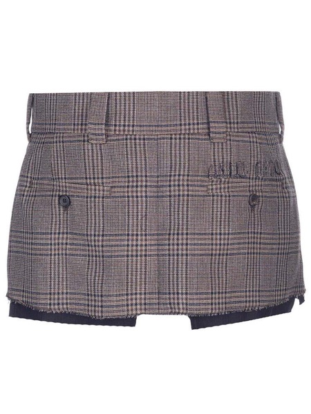 Miu Miu Prince Of Wales Mini Skirt