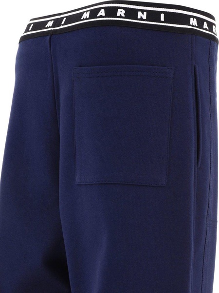 Marni Logo Waistband Straight Leg Trousers