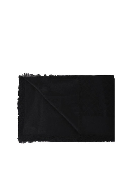 Fendi FF Logo Printed Fringe Detailed Scarf