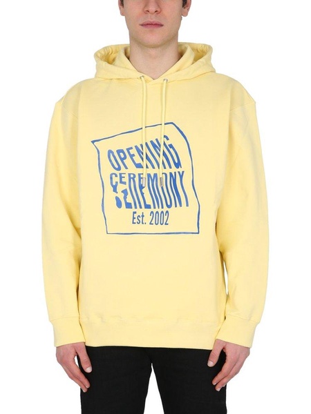 Opening Ceremony Warped Logo Printed Hoodie