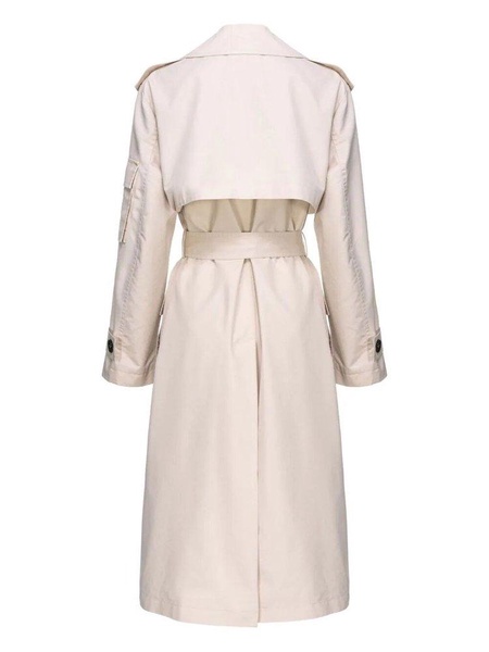 Pinko Belted Double-Breasted Trench Coat