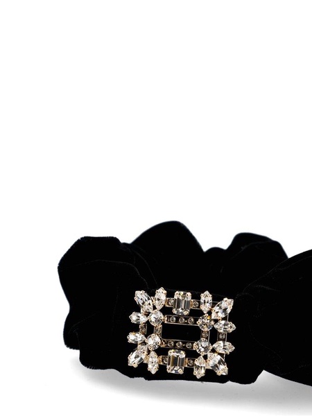 Roger Vivier Buckle Embellished Velvet Scrunchie