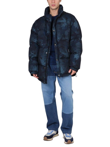 Etro Camouflage Printed High-Neck Padded Jacket