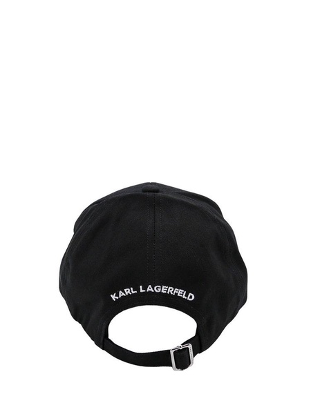 Karl Lagerfeld K/Ikonik 2.0 Logo Embroidered Baseball Cap