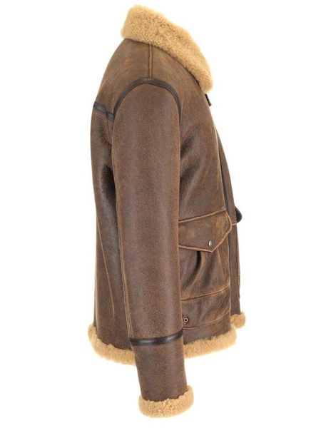 Fay Shearling Zip-Up Leather Jacket