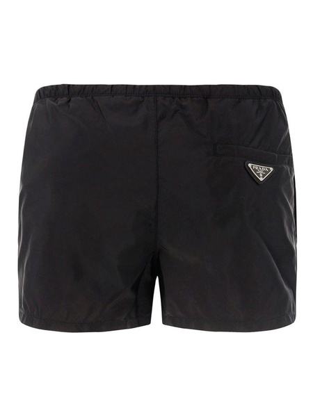 Prada Logo-Plaque Swim Shorts