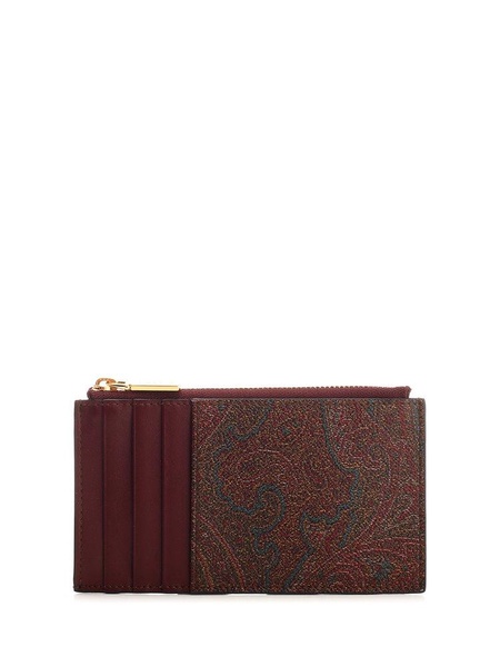 Etro Logo Embroidered Paisley Print Card Holder