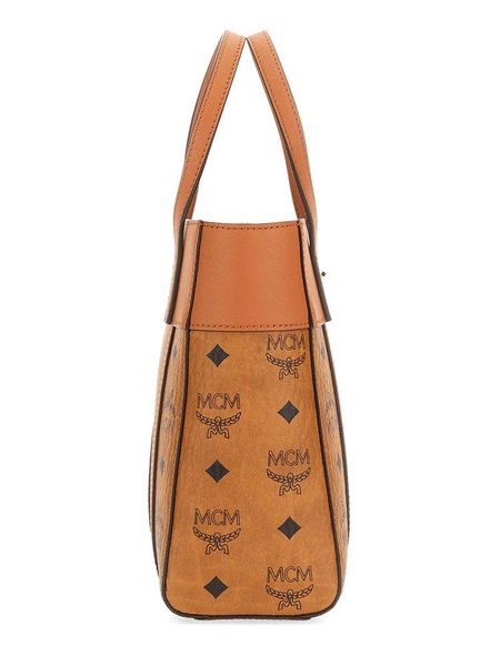 MCM Aren Logo Detailed Mini Tote Bag