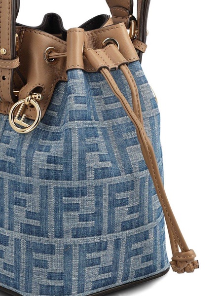 Fendi Mon Tresor FF Denim Mini Bucket Bag