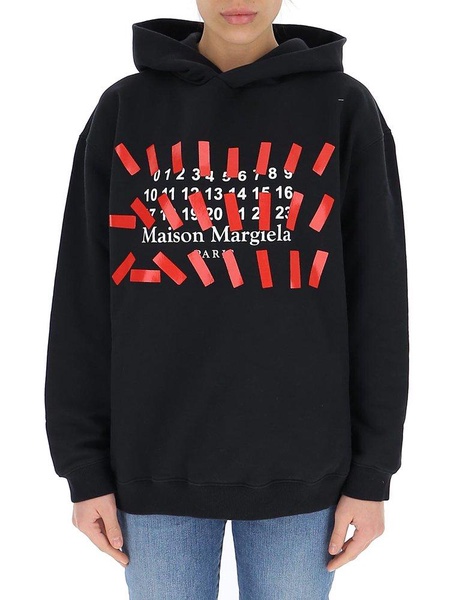 Maison Margiela Taped Logo Print Hoodie