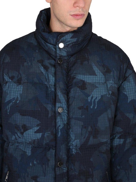 Etro Camouflage Printed High-Neck Padded Jacket