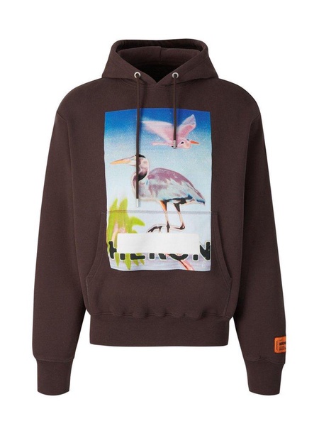 Heron Preston Graphic Printed Drawstring Hoodie