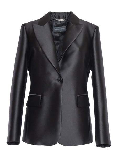 Alberta Ferretti Single-Breasted Curved Hem Blazer