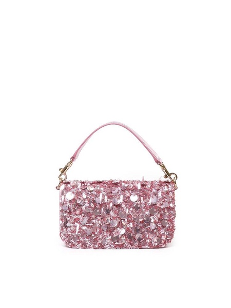 Dolce & Gabbana All-Over Embellished Foldover Top Crossbody Bag