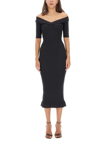 Philosophy Di Lorenzo Serafini Bow Detailed Off-Shoulder Dress