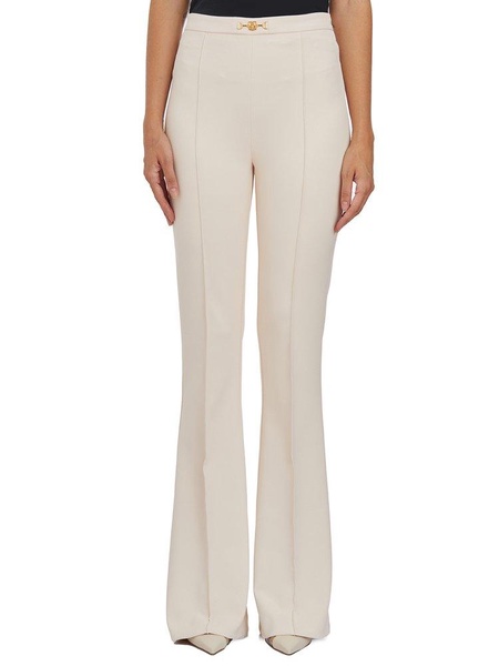 Elisabetta Franchi Horsebit Stretch Crepe Palazzo Trousers