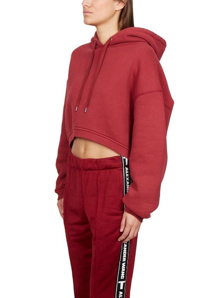 Alexander Wang Long Sleeved Drawstring Cropped Hoodie