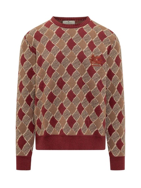 Etro Pegaso Embroidered Diamond Pattern Jumper