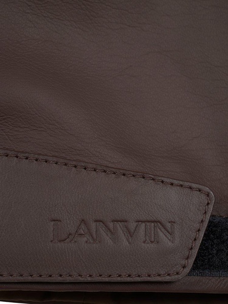 Lanvin Zip-Up Leather Hooded Jacket