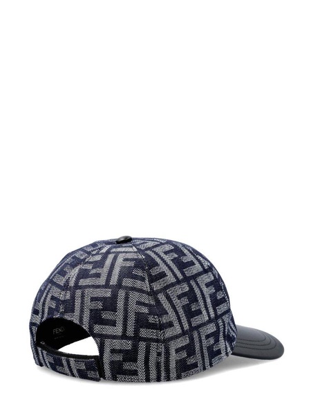 Fendi FF Motif Jacquard Denim Baseball Cap