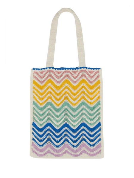 Casablanca Knit Wave Crochet Tote Bag