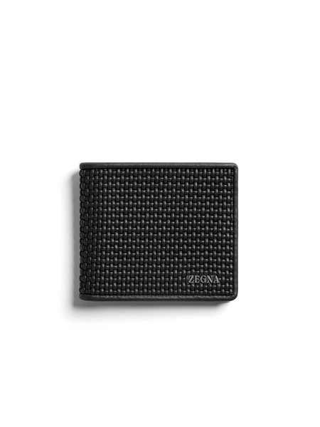 Zegna Logo Lettering Woven Bi-Fold Wallet