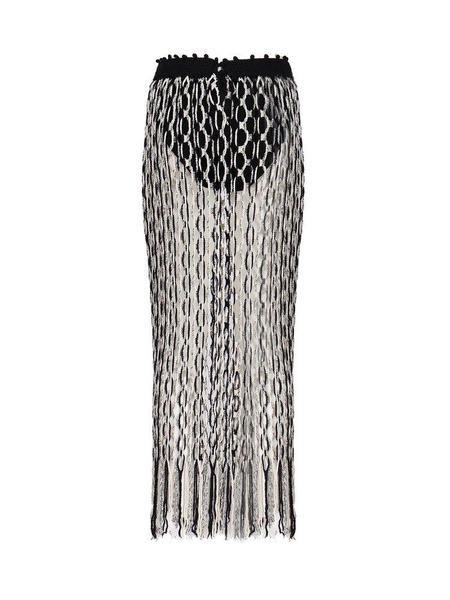 Dion Lee Hand-Crocheted Two-Toned Tasselled Skirt