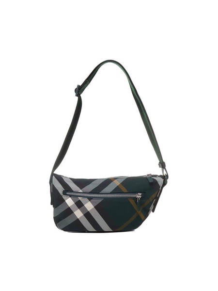 Burberry Shield Checked Crossbody Bag