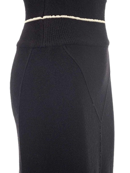 Moncler 1952 Front-Slit Knitted Midi Skirt