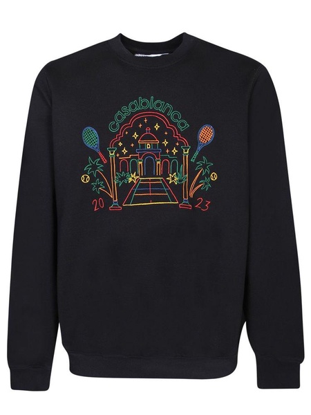 Casablanca Rainbow Crayon Temple Crewneck Sweatshirt