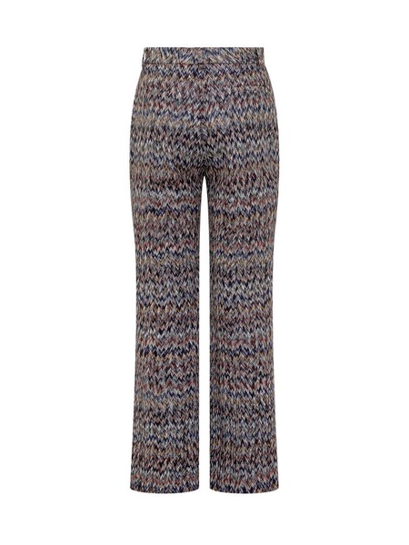 Cropped Trousers Viscose Blend Lamé Zig Zag