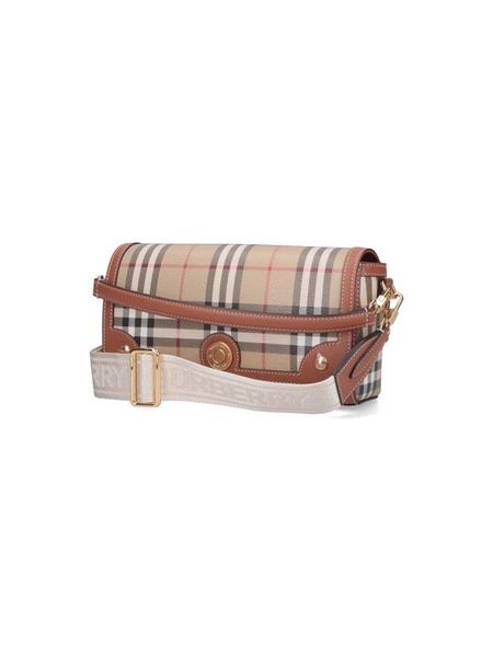 Burberry Checked Foldover-Top Shoulder Bag