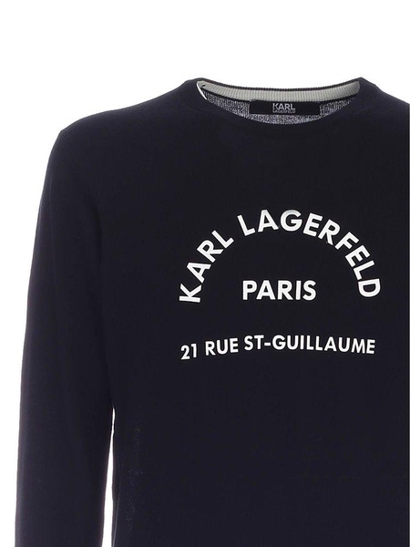 Karl Lagerfeld Logo Printed Crewneck Pullover