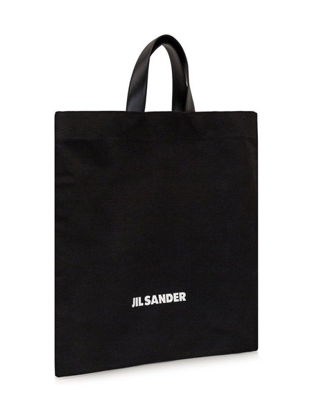 Jil Sander Logo Printed Top Handle Bag