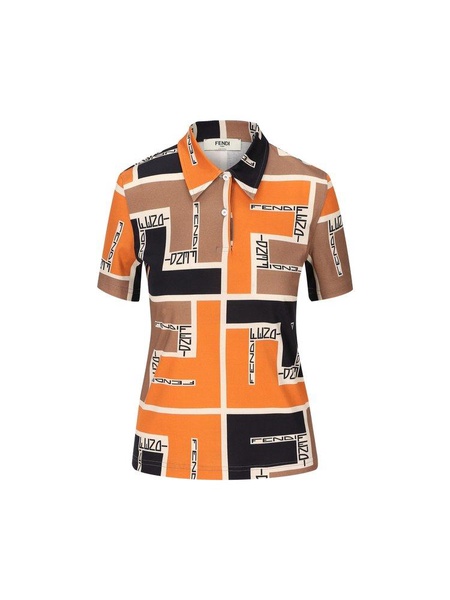 Fendi FF Motif Short Sleeved Polo Shirt