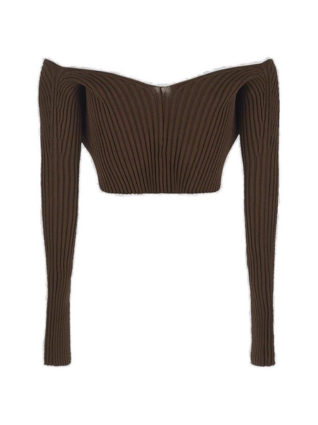 Jacquemus Ribbed Knit Cropped Cardigan