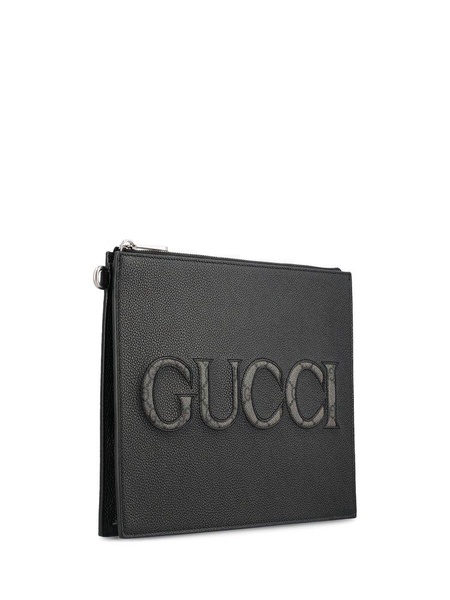 Gucci Logo Patch Clutch Bag