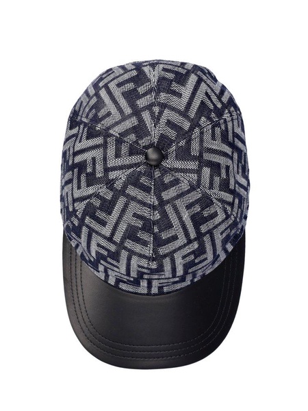 Fendi FF Motif Jacquard Denim Baseball Cap