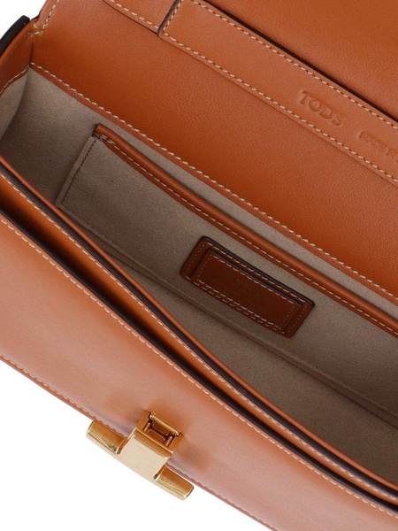 't Timeless' Brown Crossbody Bag With Logo Detail In Smooth Leather Woman