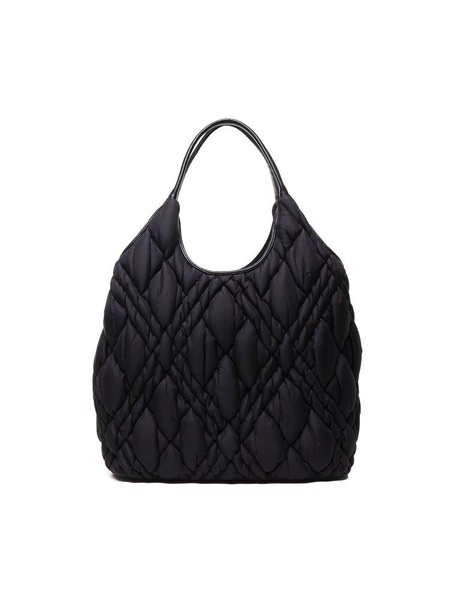 Love Moschino Logo Plaque Quilted Tote Bag