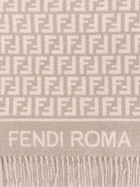 Fendi FF Jacquard Fringed Scarf